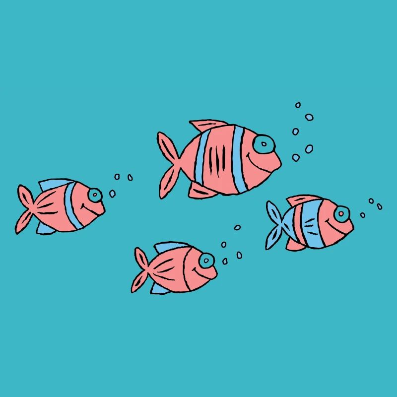 Fische Buntbarsche Wasser Meer Graffiti Zeichnung