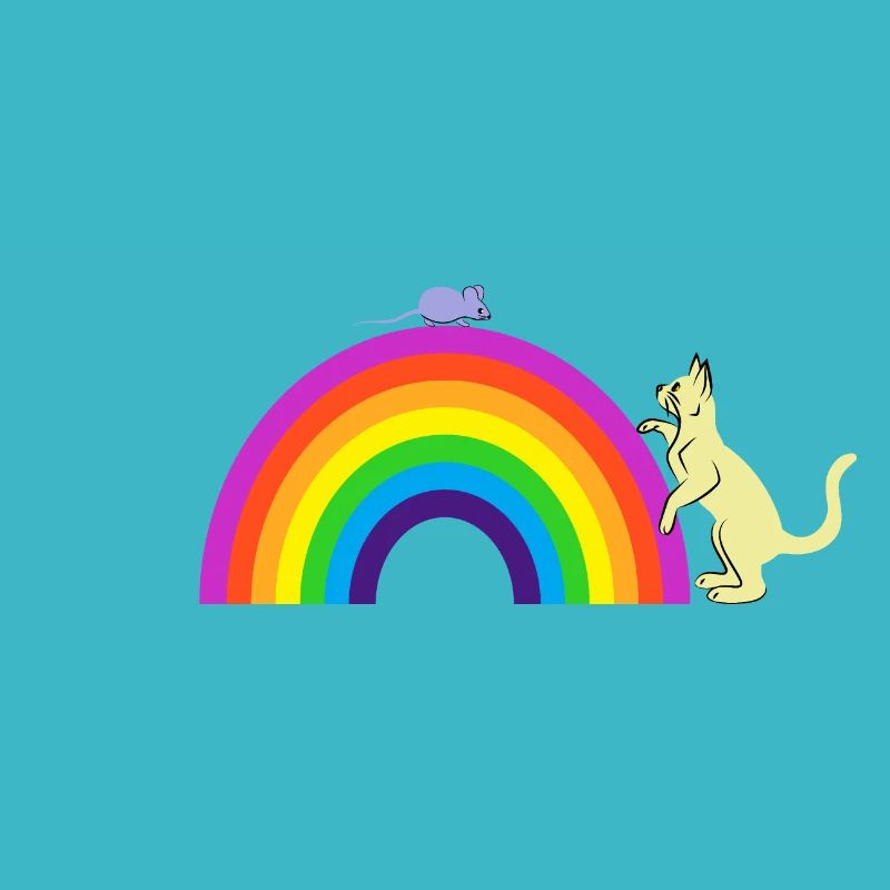 Kidcore Katze und Maus Regenbogen Geschenk Idee