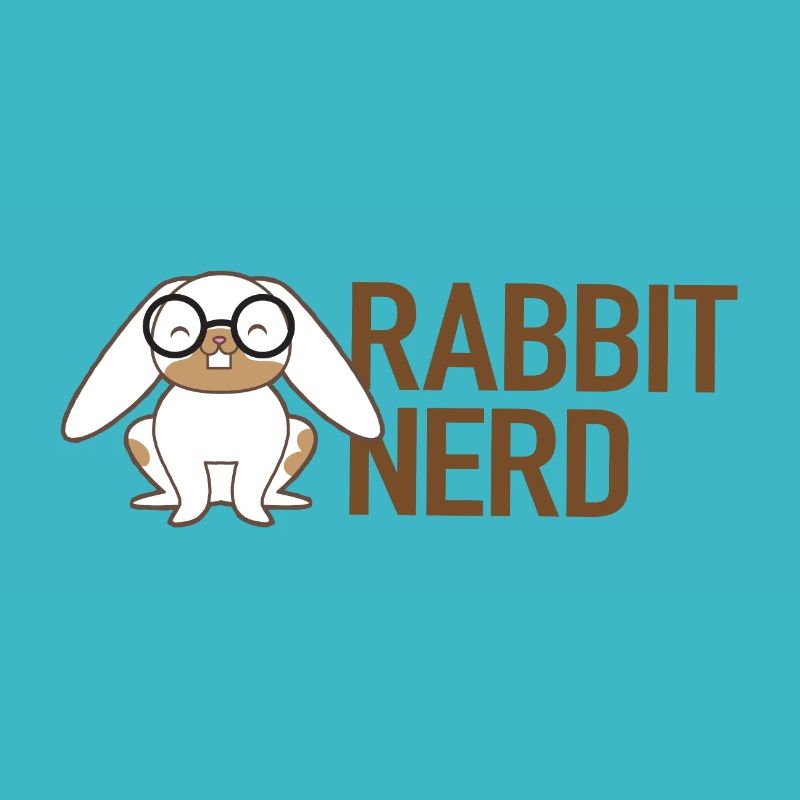 Nerd de lapin avec lapin blanc et brun