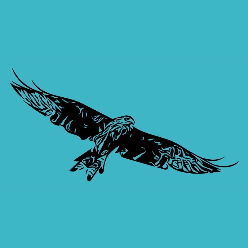 Greifvogel auf breiten Schwingen