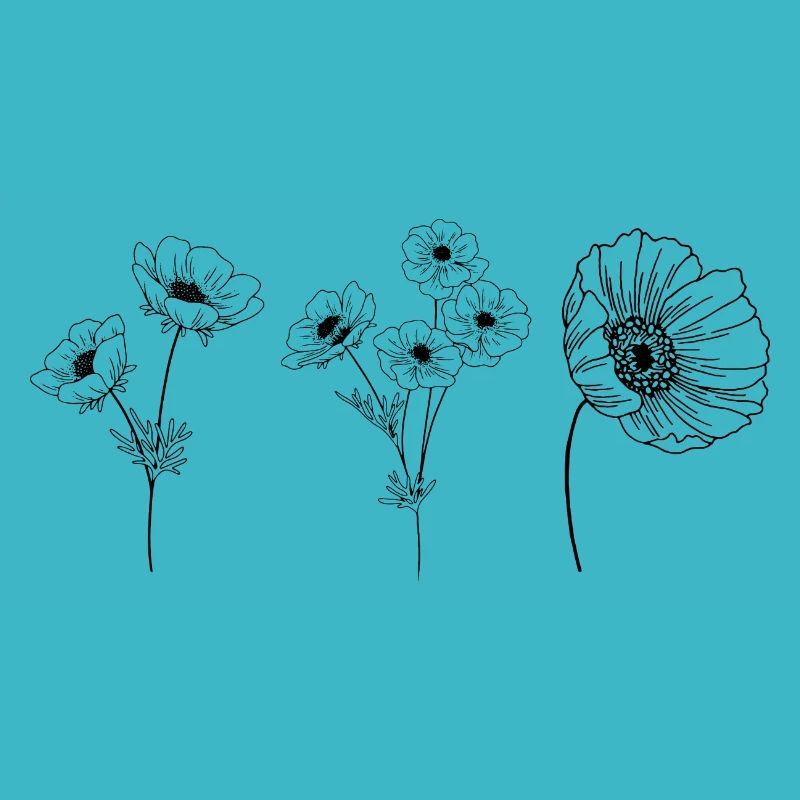Minimalistische Blumengruppe