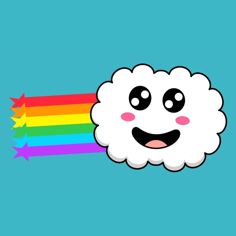 Wolke mit Regenbogen im Schlepptau