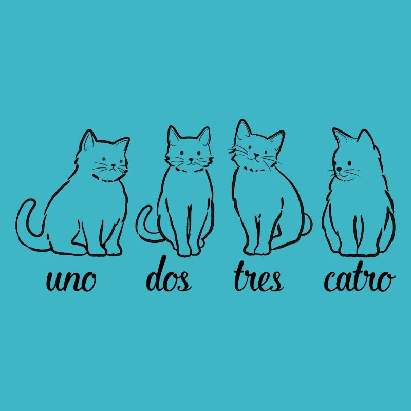 Uno dos Tres Catro Fun Cat Spanische Katzen Design