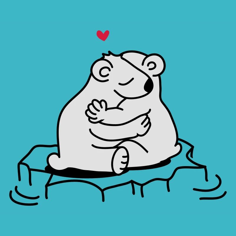 Zwei verliebte Eisbären