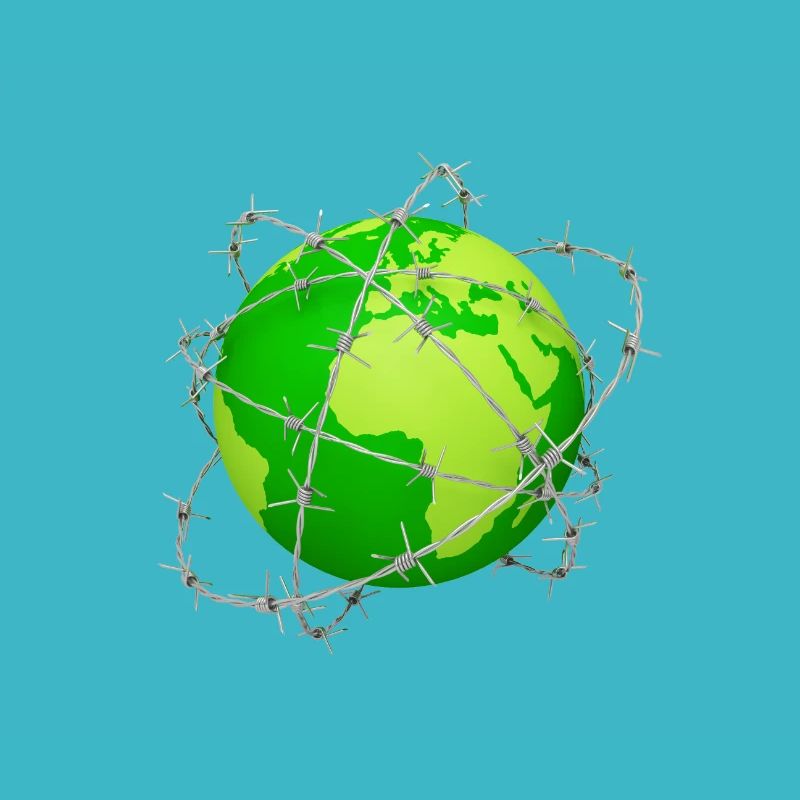 Planet Erde Stacheldraht 3D Kugel