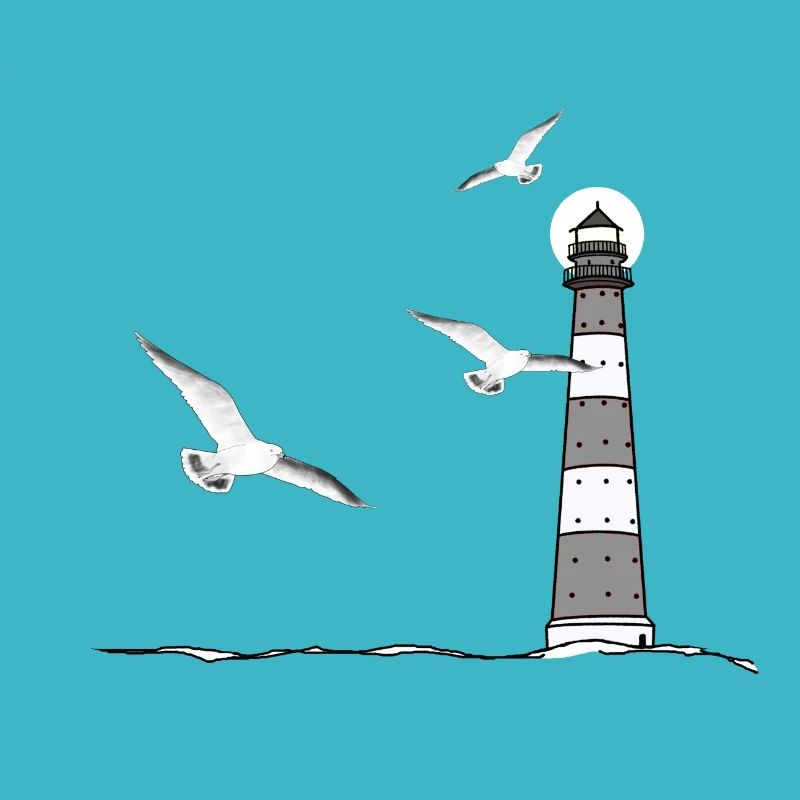 Leuchtturm, Möwen