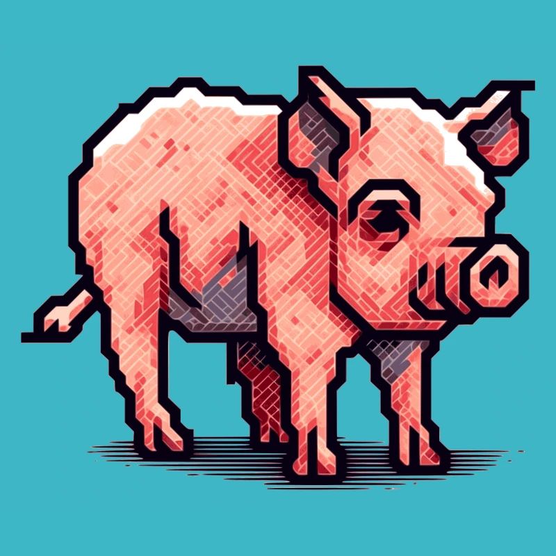 Minimalistisches schönes kleines Schwein