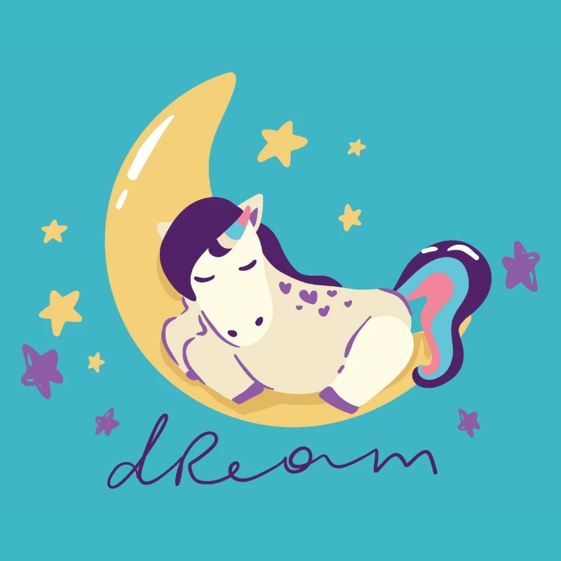 Traum-Einhorn auf dem Mond
