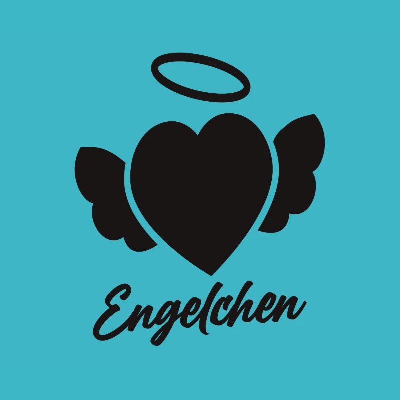Engelchen mit Herz und Heiligenschein