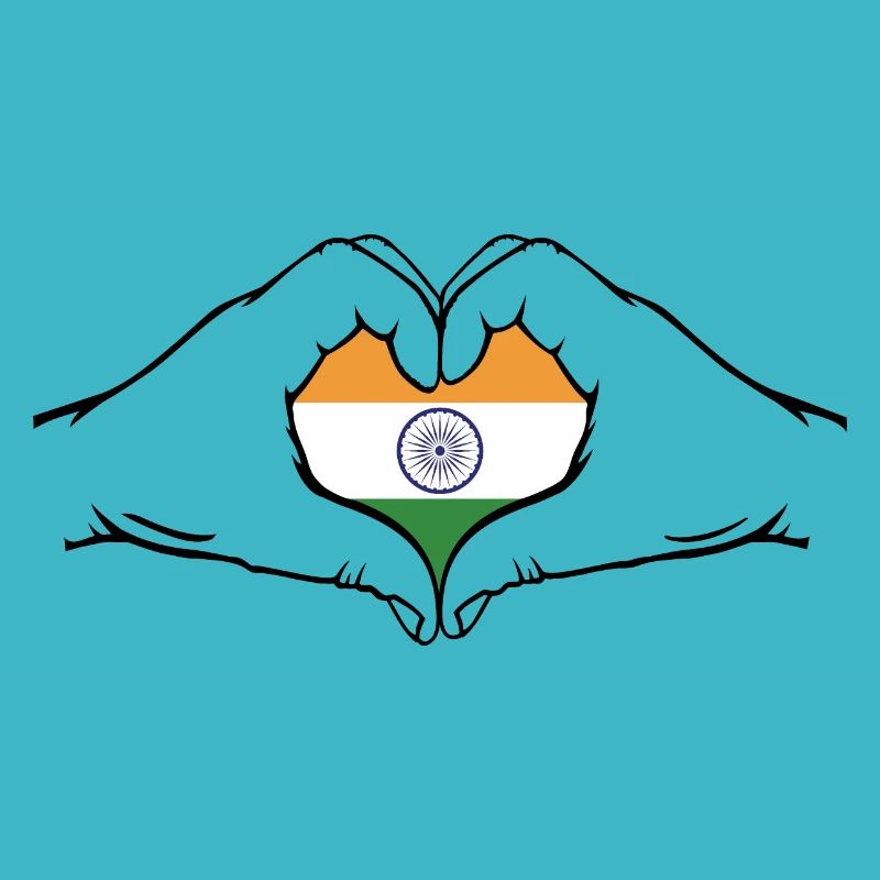 Drapeau de l’Inde en forme de coeur
