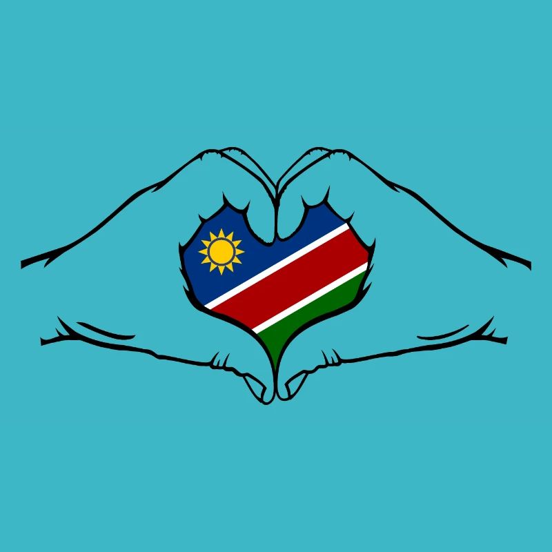 Namibia Flagge Herzform