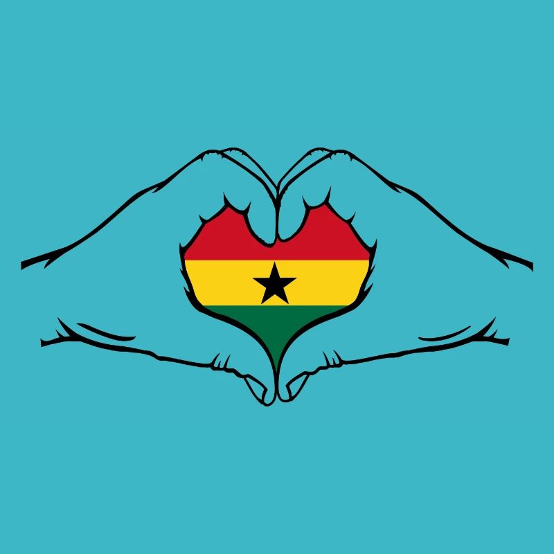 Drapeau du Ghana en forme de coeur