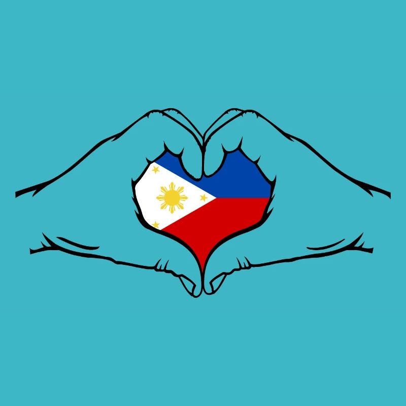Philippinen Flagge Herzform