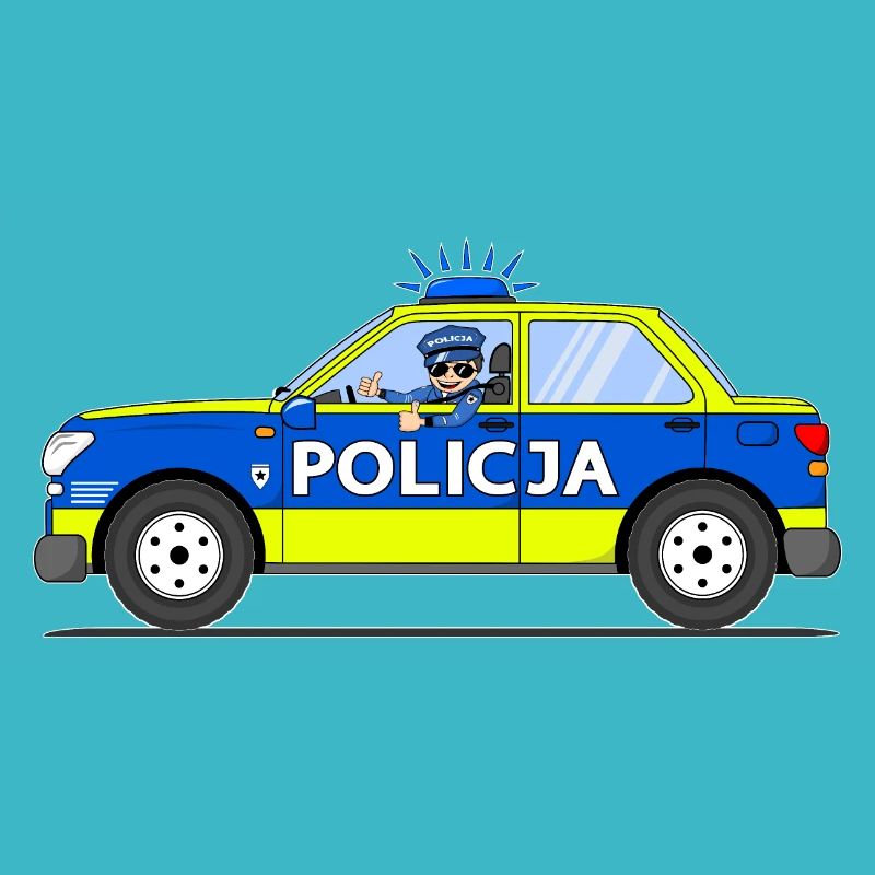 Voiture de police Policja Pologne Bleu et Jaune
