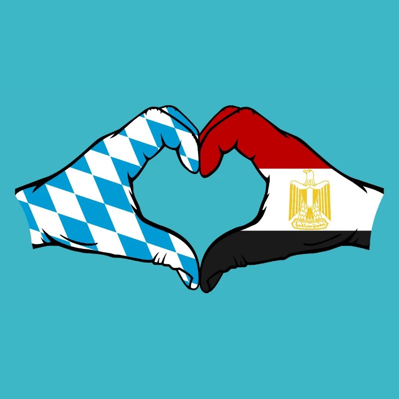 Bavière, Égypte, drapeau, aiguilles, forme de coeur