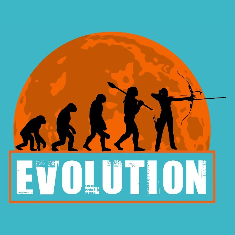 Archery Evolution Hunter Silhouette Retro Vintage