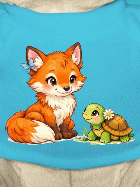 Fox and a cute turtle