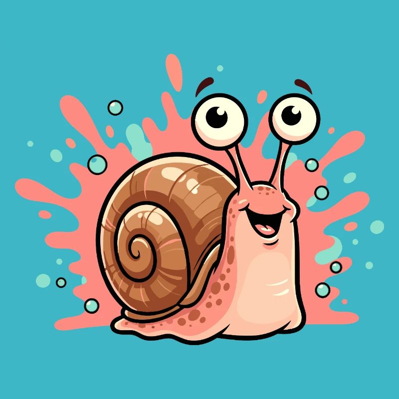 Cheerful Snail Splash Design