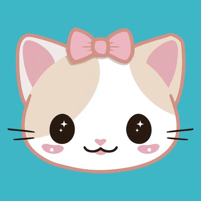 Chat kawaii manga visage mignon