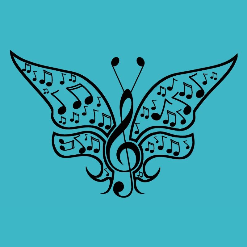 Notes de musique drôle de papillon
