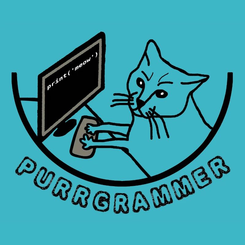 PURRGRAMMER cat at the computer