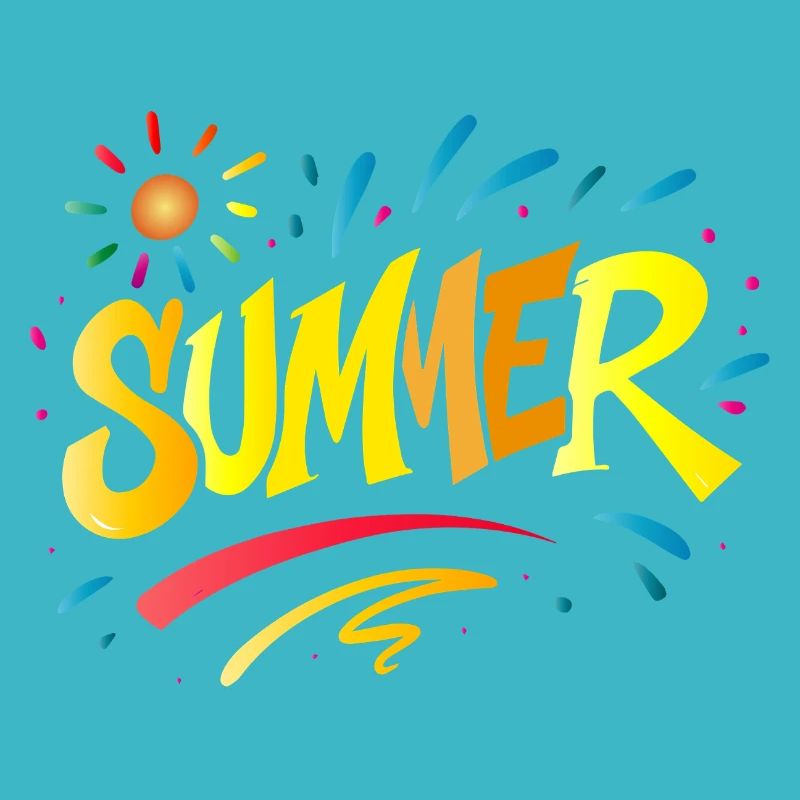 Summer Typo - Summer Design with Splash Elements