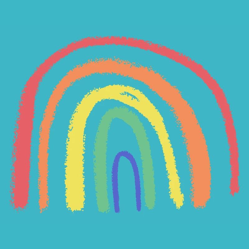 Whimsical Rainbow Brush Arc