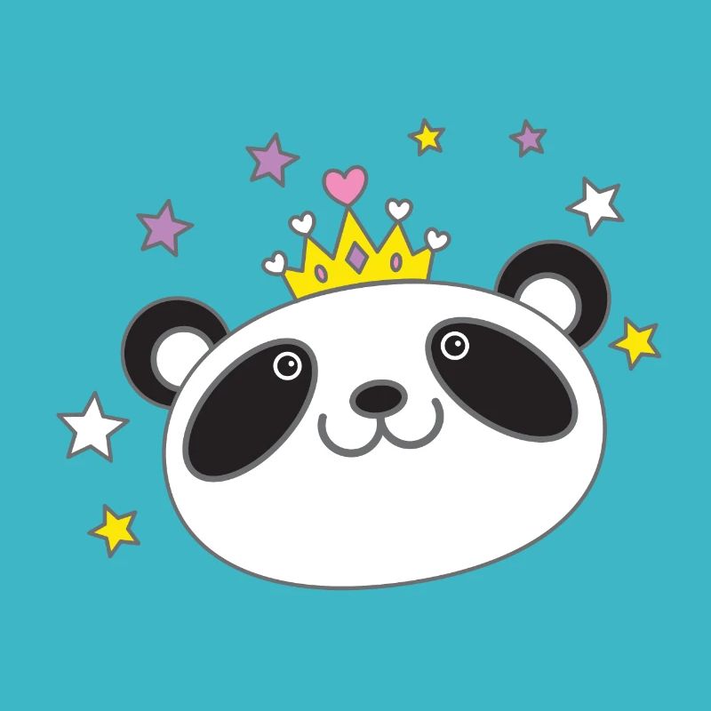 Panda Gesicht Krone in einer königlichen Krone