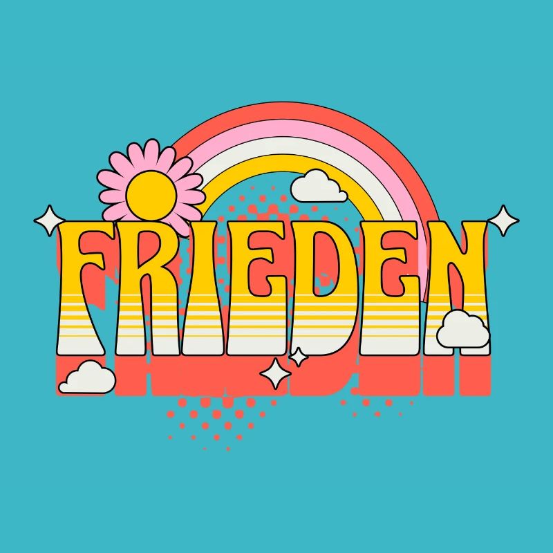 Peace Frieden Bunt Regenbogen Blume Gegen Krieg