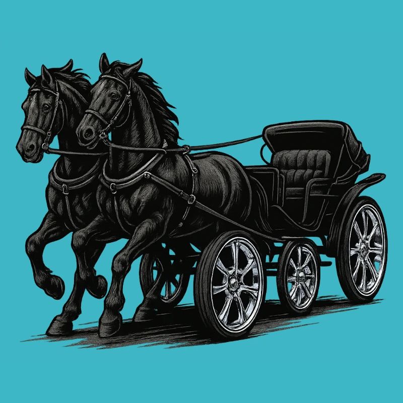 Carriage with modern chrome rims