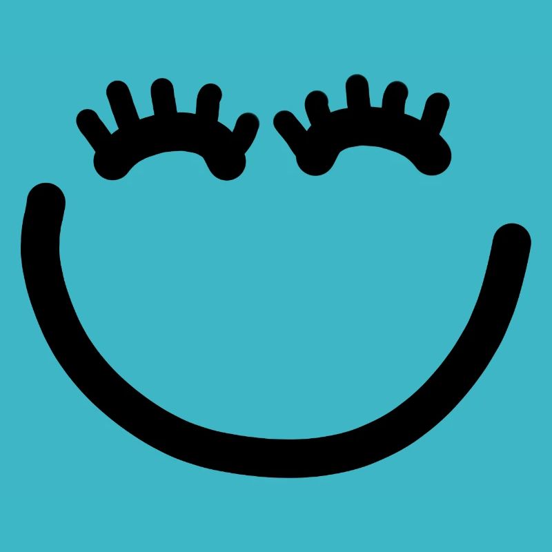 Happy face with eyelashes
