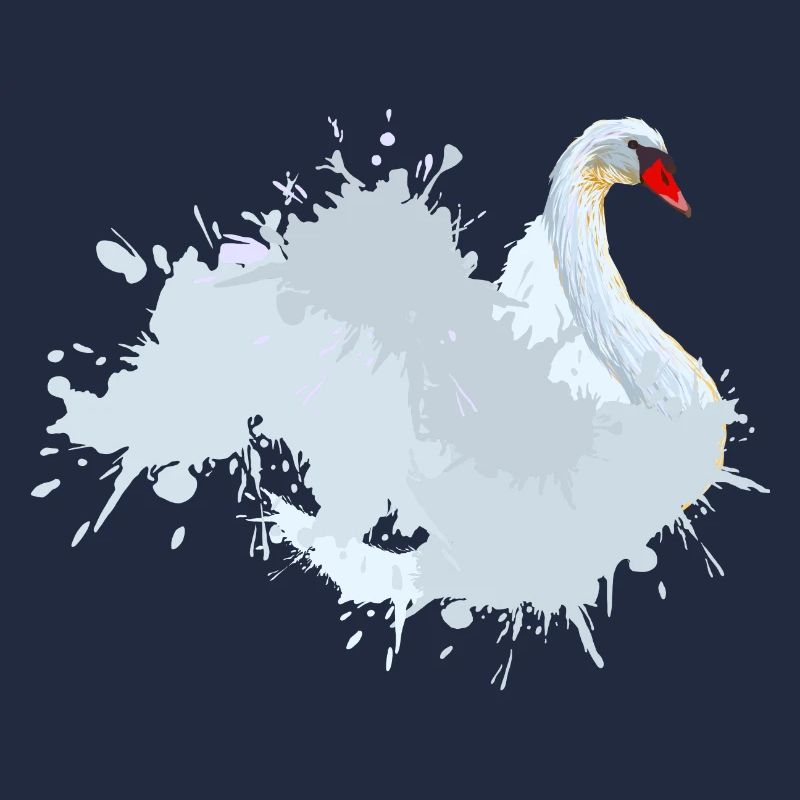 Cygne blanc - trèfle de couleur
