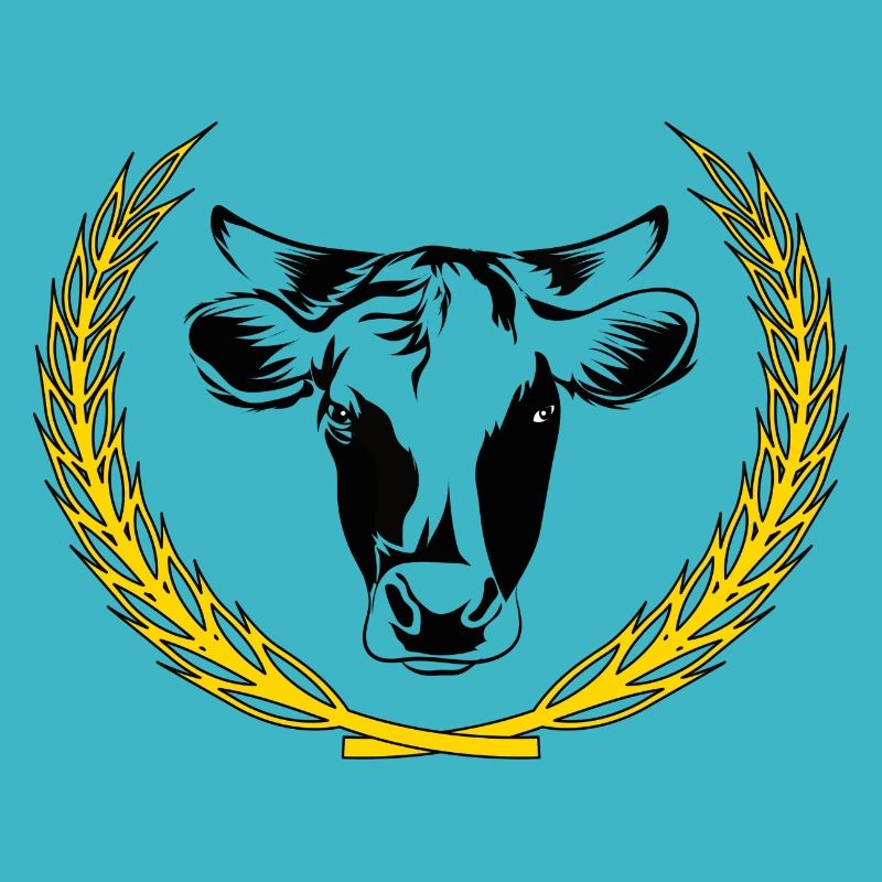 Vache avec épi de blé