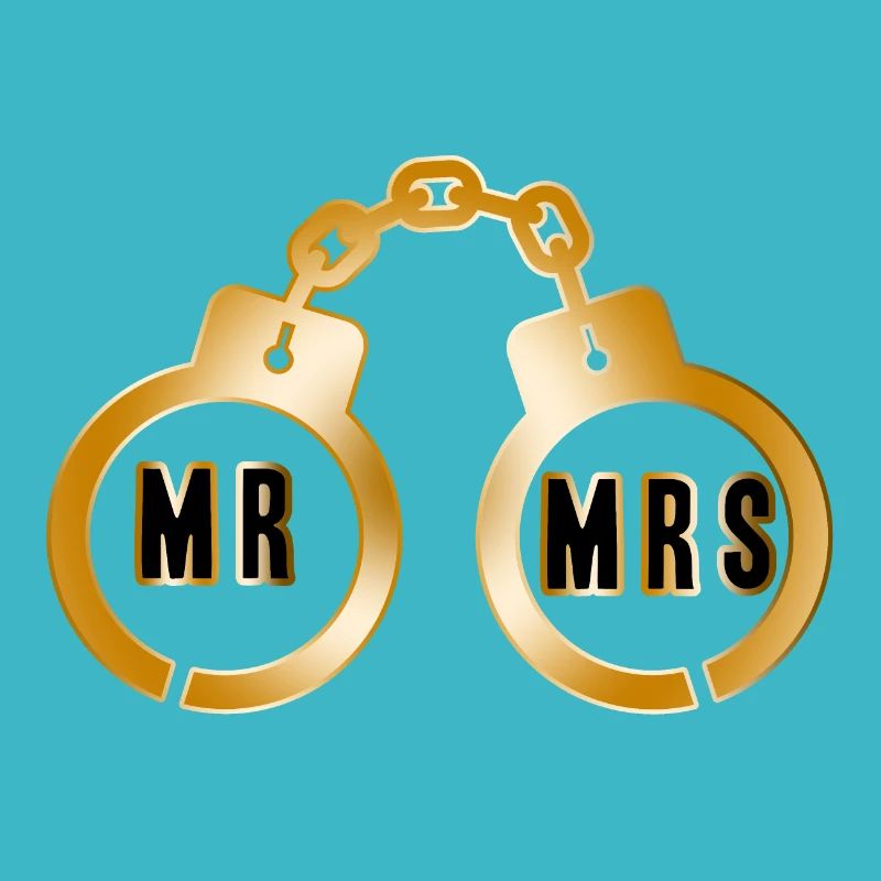 Emblème de menottes de couple doré