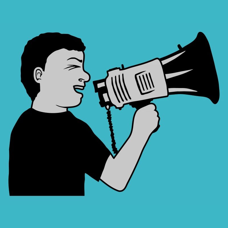 Demonstration Megafon Propaganda Mann