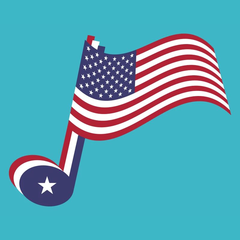 Country-Musik-Note und Spangled-Banner