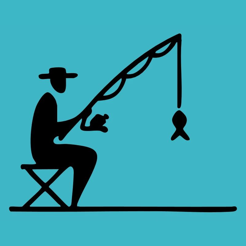 Angler with route and fish