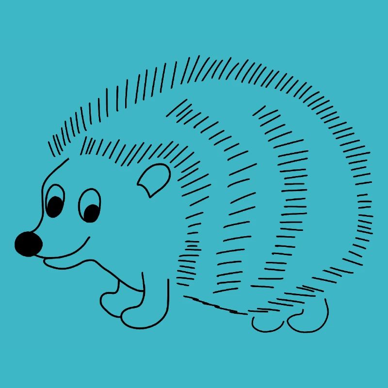 Hedgehog - graphic in black and white