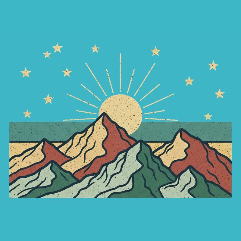 Berglandschaft mit Sonnenstrahlen
