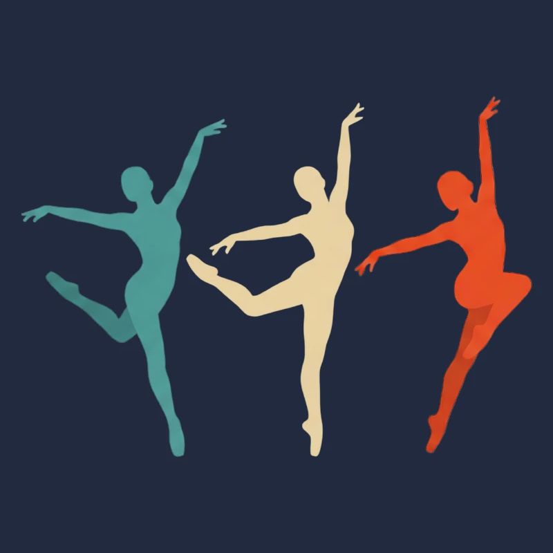 Dance silhouettes in three-color swing