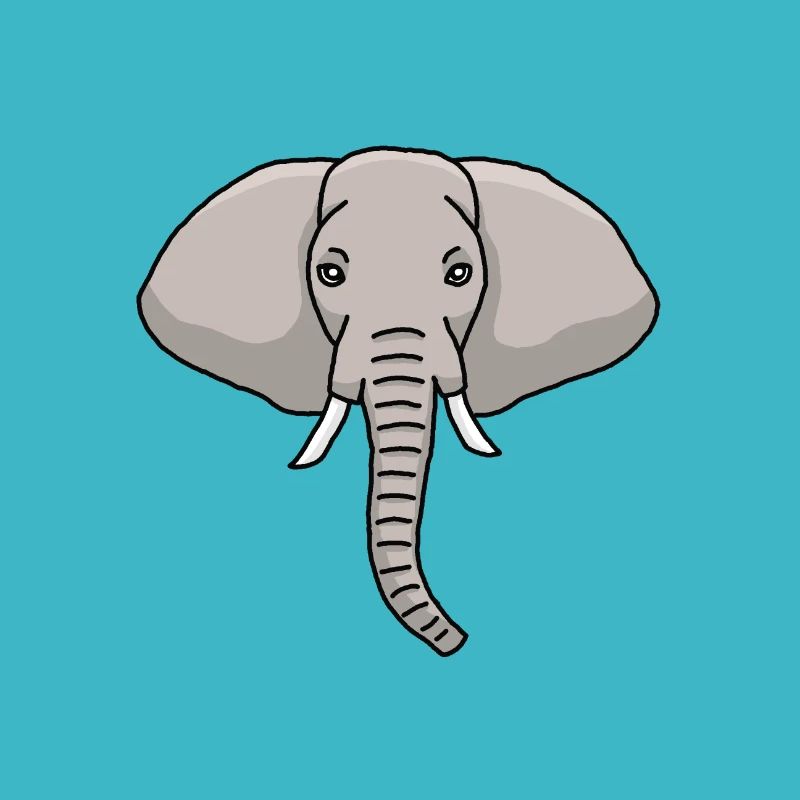 Éléphant, tête, tête d'éléphant, dessin