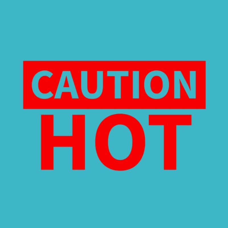 CAUTION HOT red
