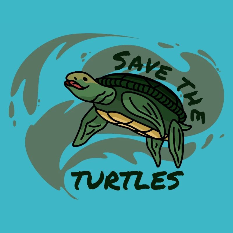 Save the turtles water sea plastic wave