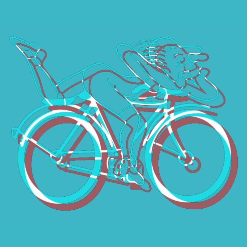 LSD Bicycle Days Psychedelic 3D Glitch Anaglyph