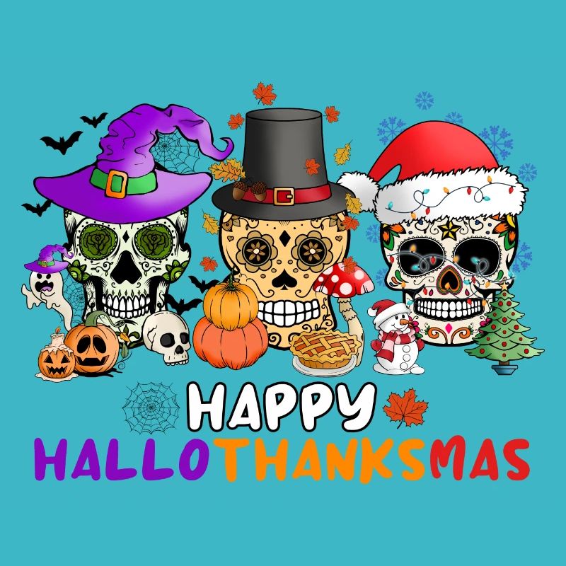 Joyeux Hallothankmas Sugar Skull