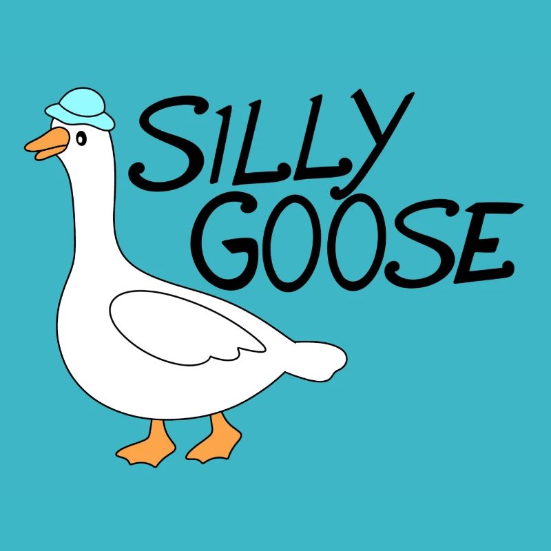 silly goose with funny hat