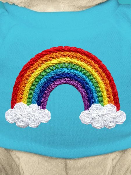 Rainbow in embroidered look (printed)