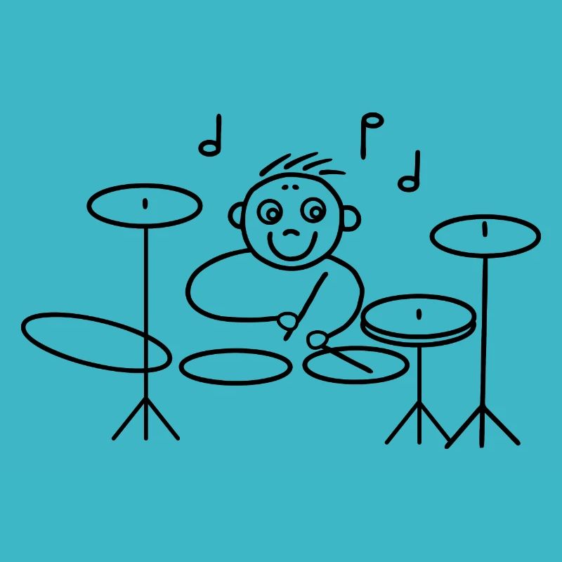 Cool drummer on drums