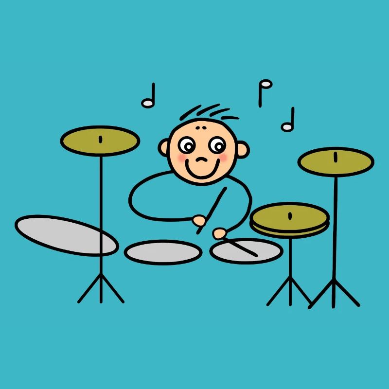 Batteur en action à la batterie