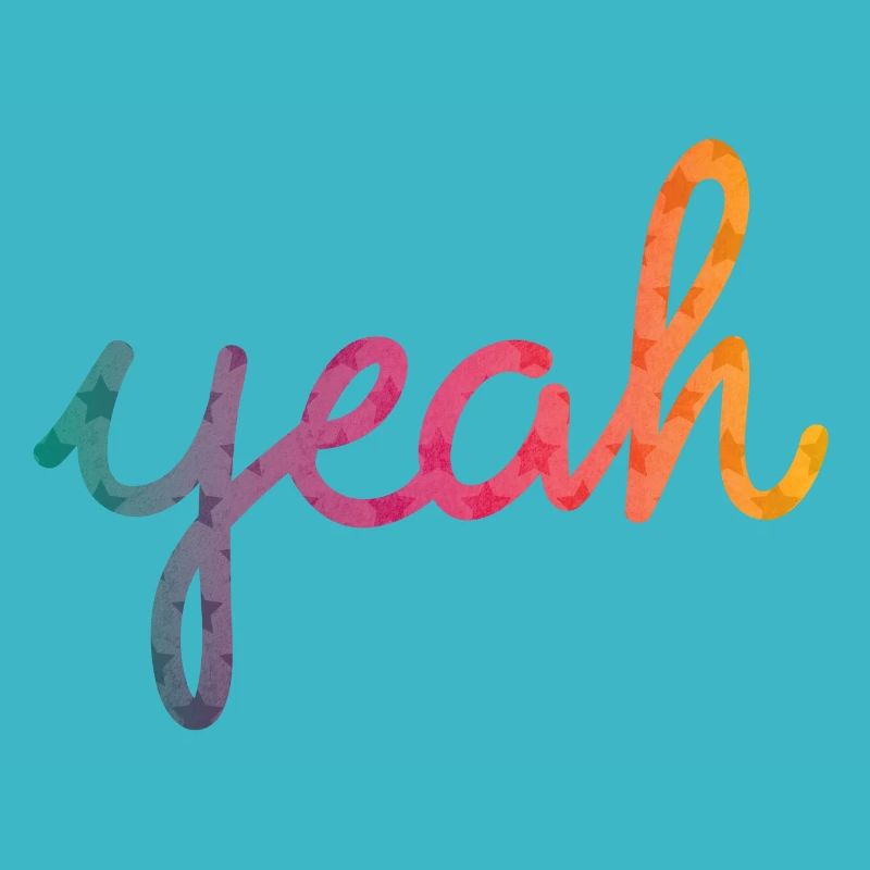 Yeah Typographie arc-en-ciel
